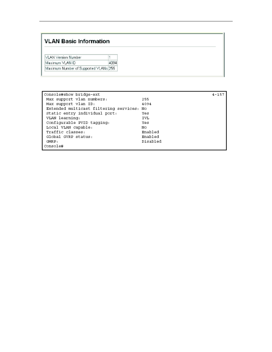 Displaying current vlans, Displaying current vlans -108 | Asus GigaX2024SX User Manual | Page 133 / 370