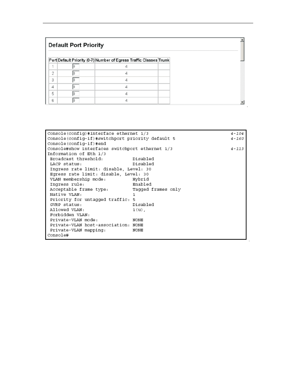 Mapping cos values to egress queues, Mapping cos values to egress queues -123, Suspend : vlan is | Asus GigaX2024SX User Manual | Page 148 / 370