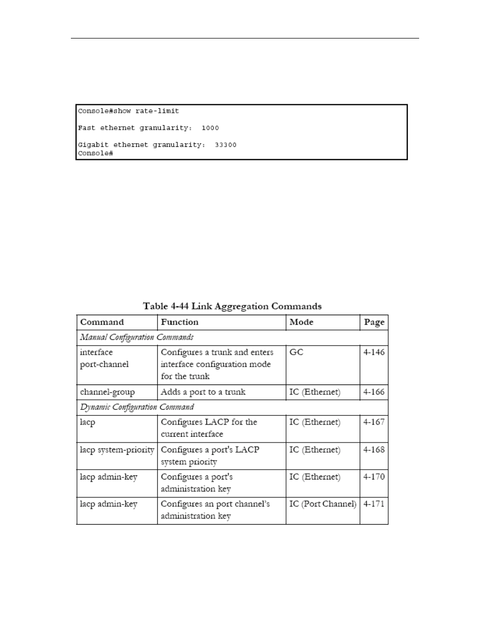 Link aggregation commands, Link aggregation commands -123 | Asus GigaX2024SX User Manual | Page 291 / 370