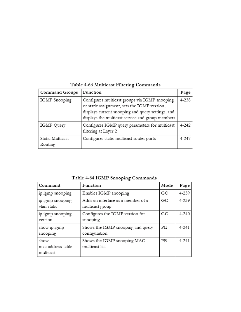 Multicast filtering commands, Igmp snooping commands, Multicast filtering commands -182 | Igmp snooping commands -182 | Asus GigaX2024SX User Manual | Page 350 / 370