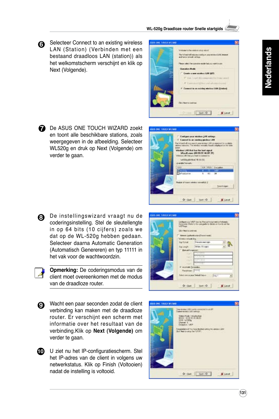 Nederlands | Asus WL-520G User Manual | Page 133 / 136