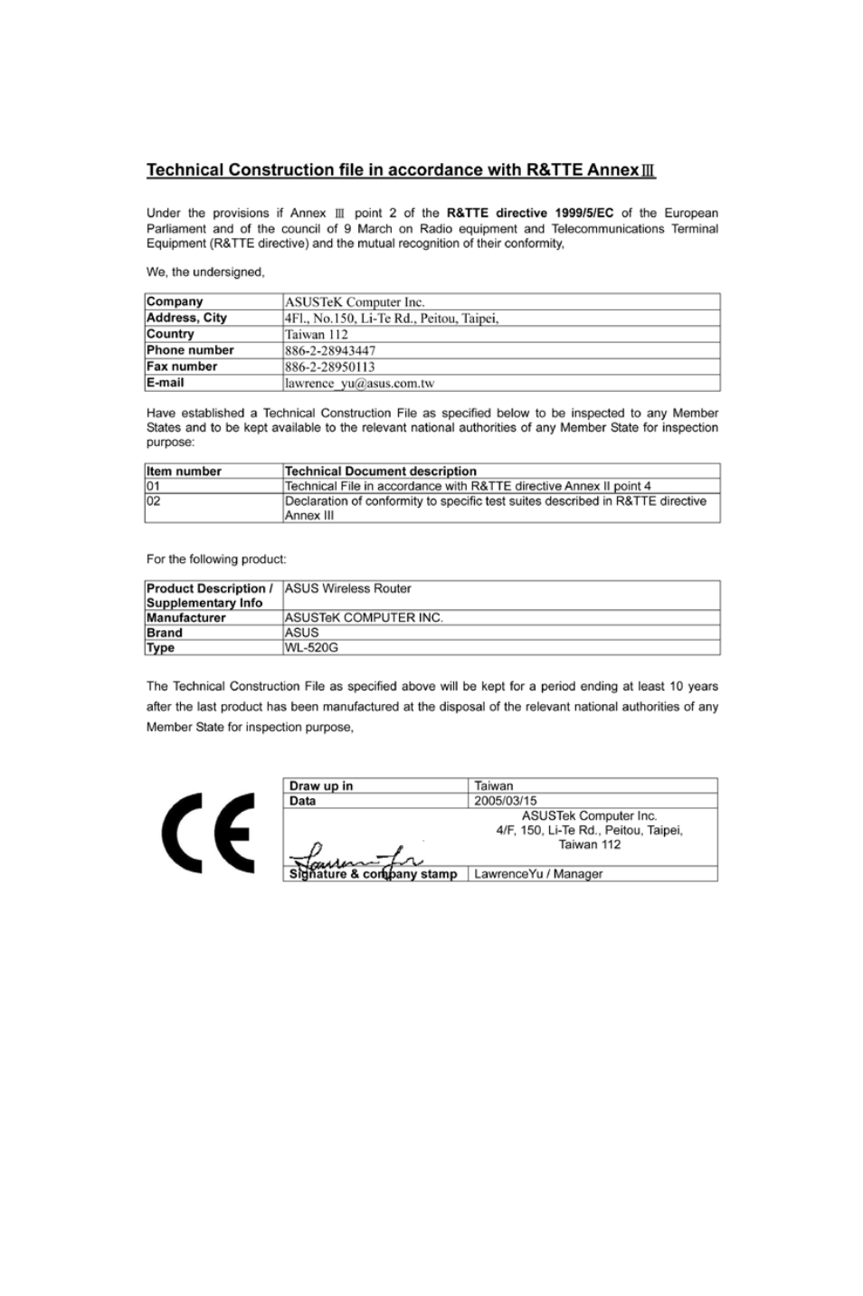 Asus WL-520G User Manual | Page 2 / 136