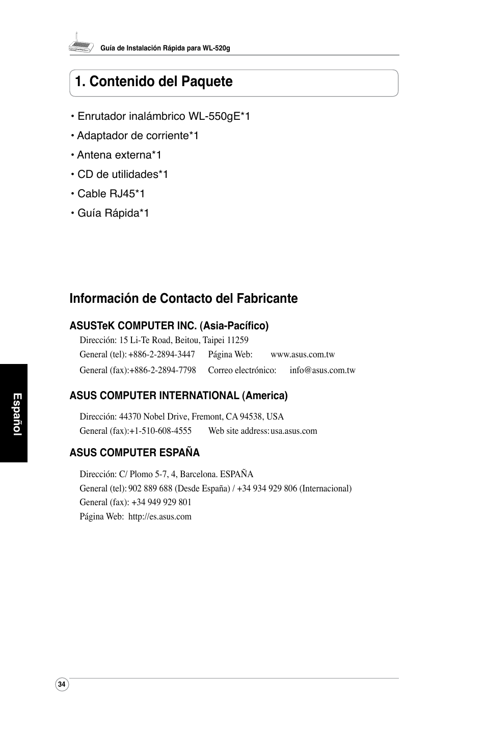 Asus WL-520G User Manual | Page 36 / 136