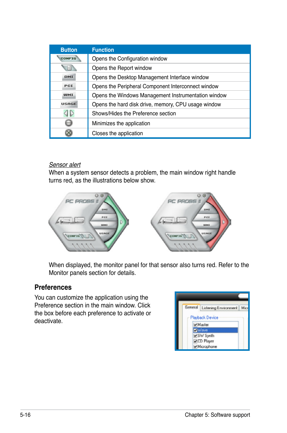 Preferences | Asus P5KR User Manual | Page 124 / 160