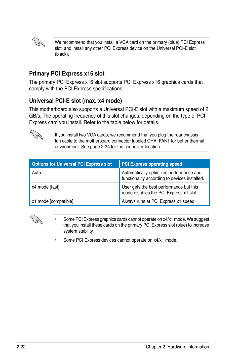 Primary pci express x16 slot, Universal pci-e slot (max. x4 mode) | Asus P5KR User Manual | Page 46 / 160