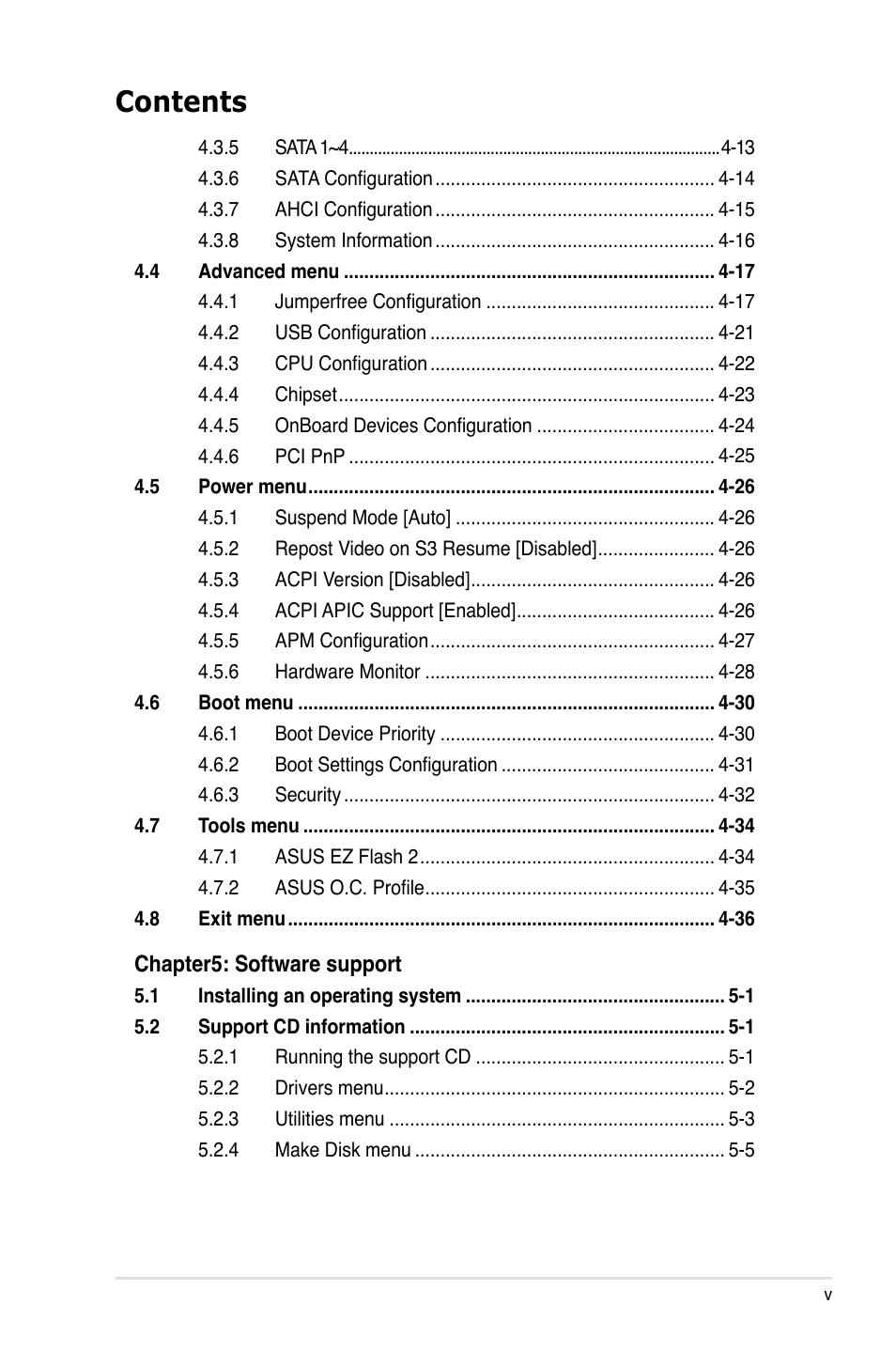 Asus P5KR User Manual | Page 5 / 160