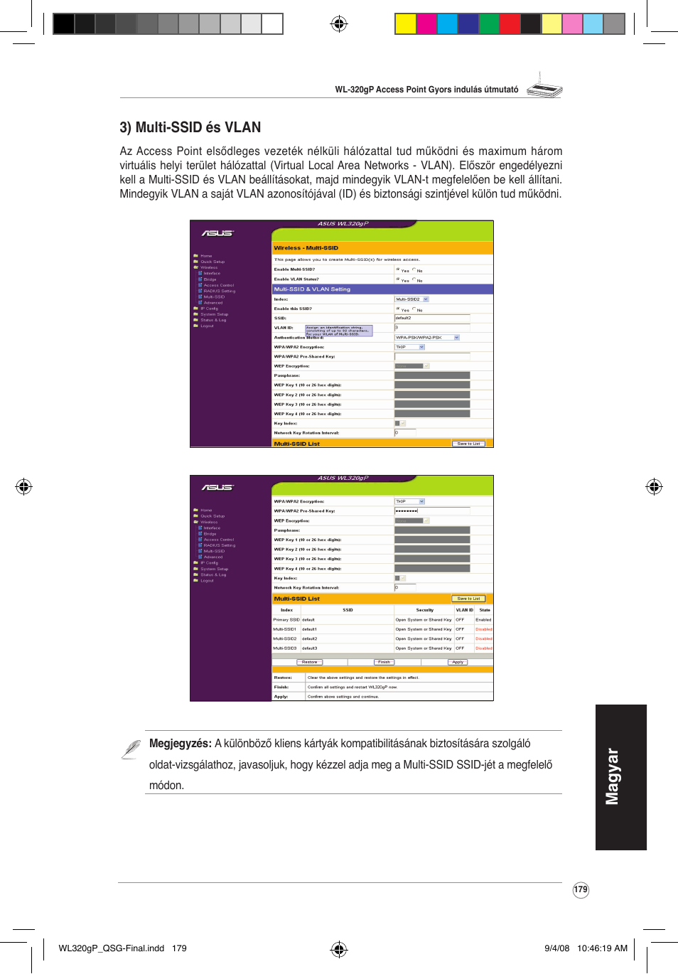 Magyar, 3) multi-ssid és vlan | Asus WL-320gP User Manual | Page 180 / 379