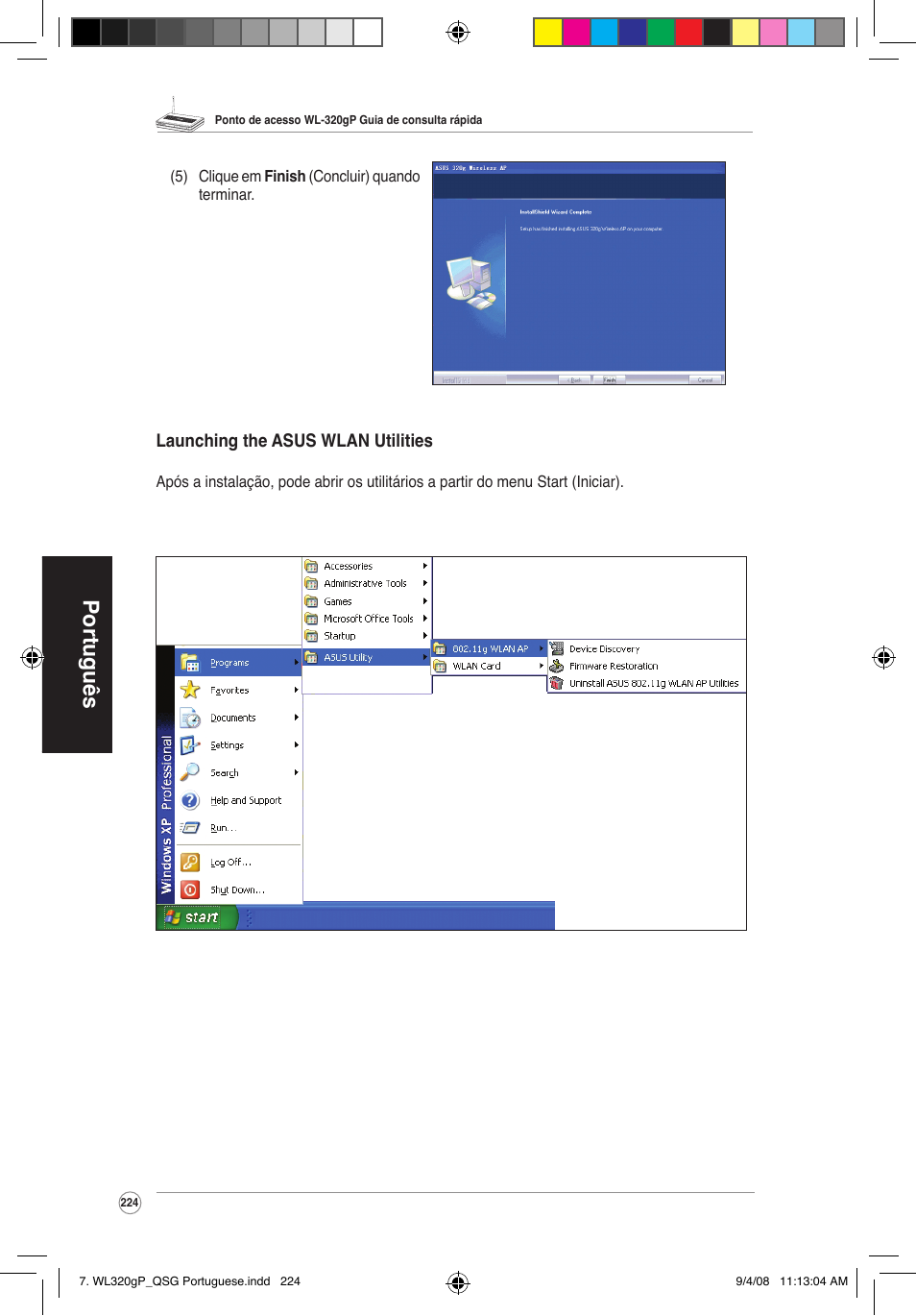 Português | Asus WL-320gP User Manual | Page 225 / 379