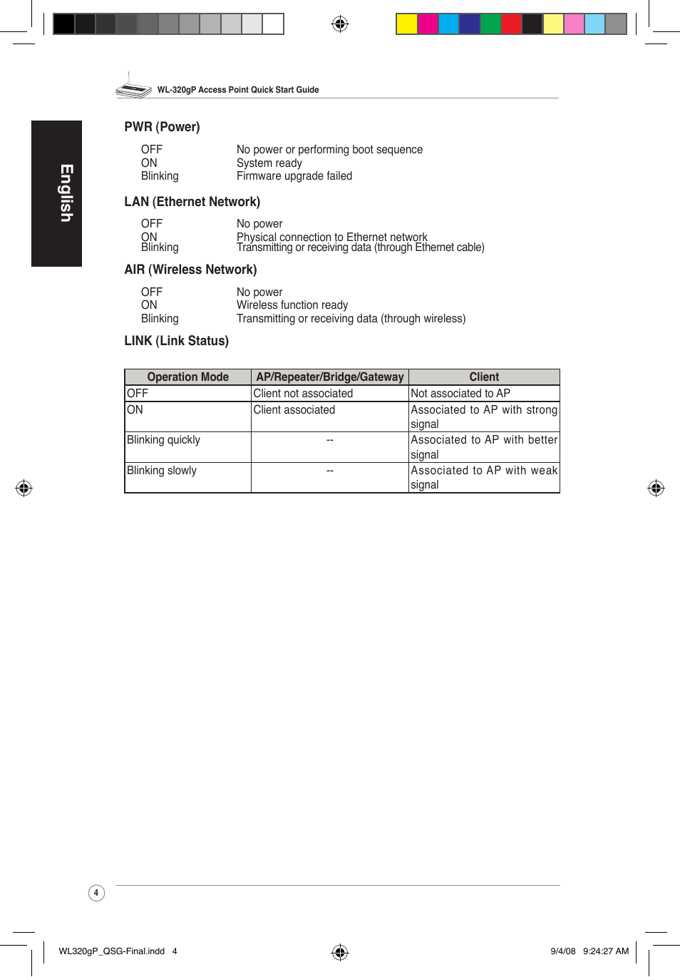 English | Asus WL-320gP User Manual | Page 5 / 379