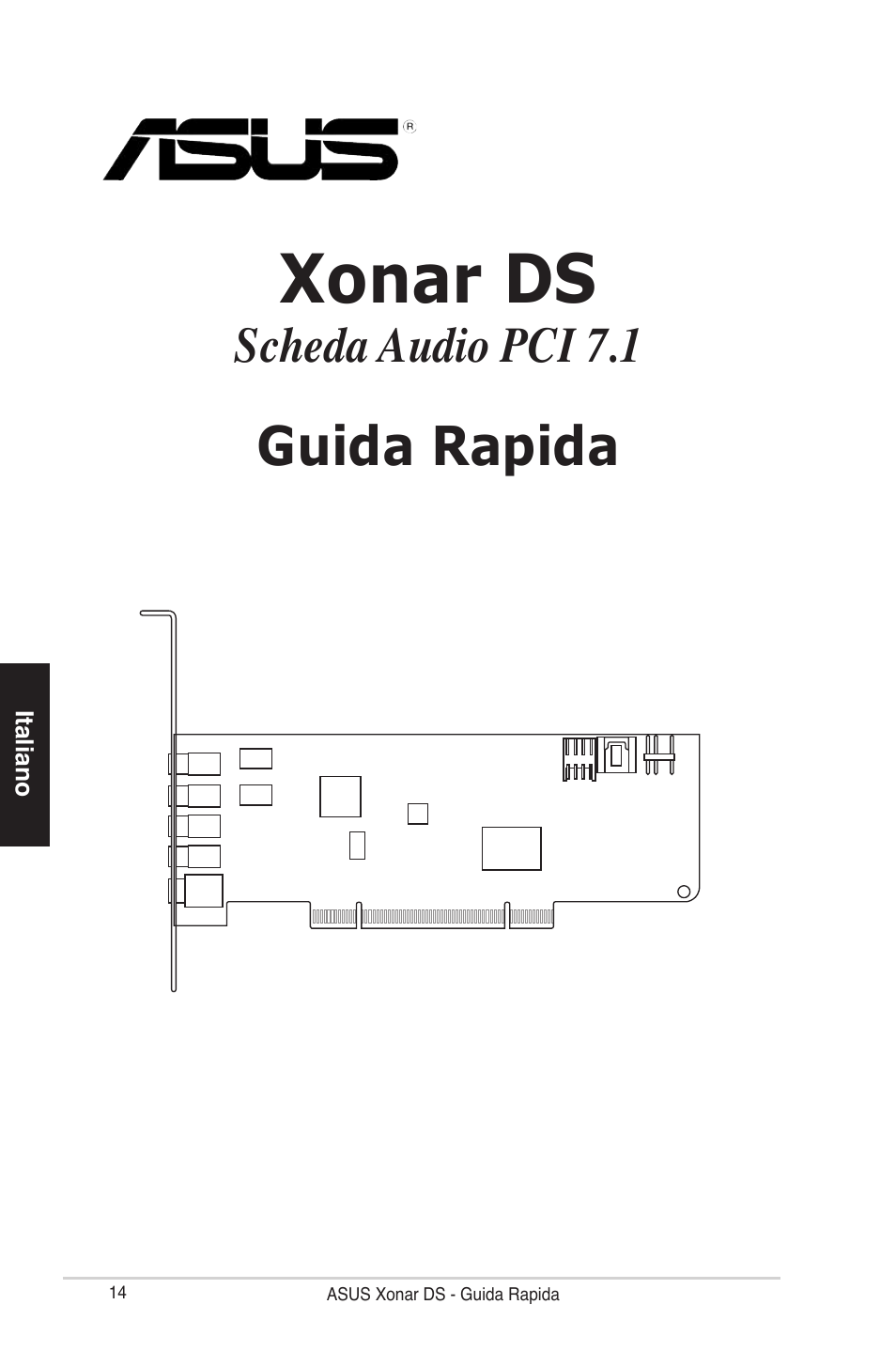 Xonar ds, Guida rapida, Scheda audio pci 7.1 | Asus Xonar DS User Manual | Page 14 / 33