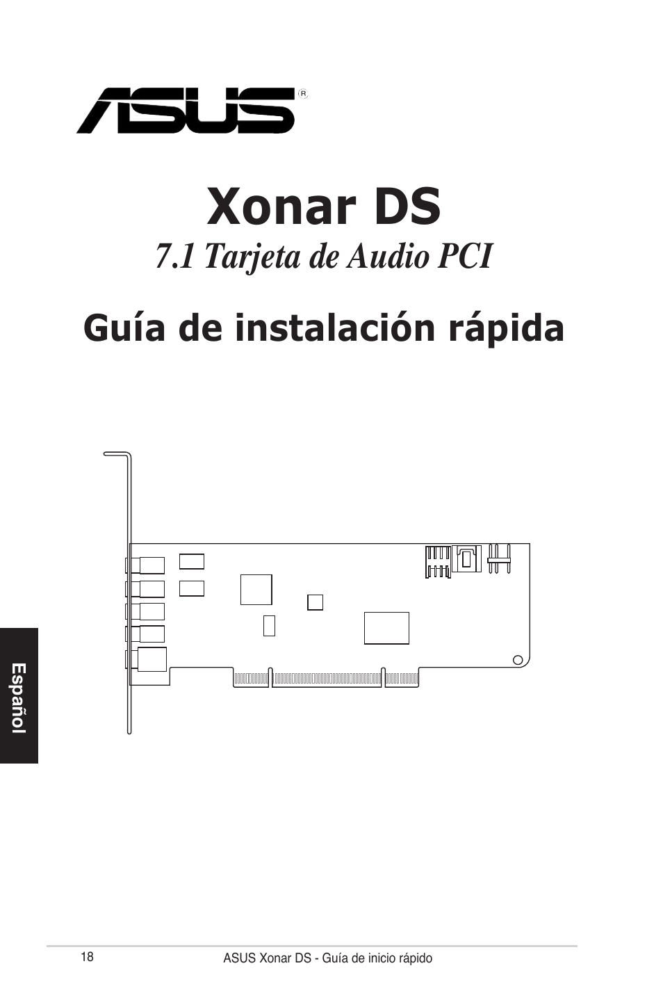 Xonar ds, 1 tarjeta de audio pci guía de instalación rápida | Asus Xonar DS User Manual | Page 18 / 33