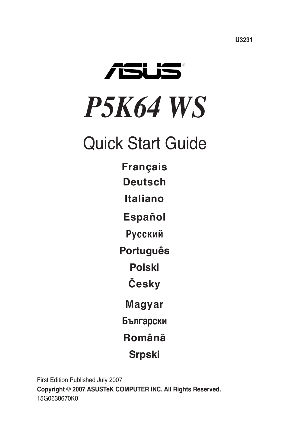 Asus P5K64 WS User Manual | 37 pages