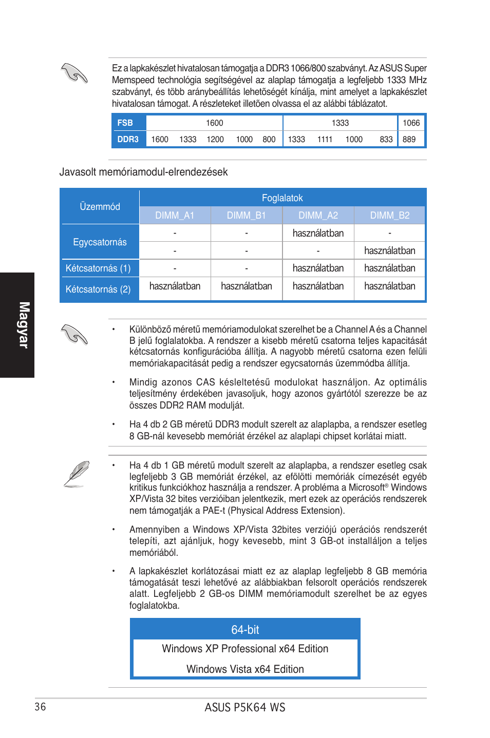 Magyar | Asus P5K64 WS User Manual | Page 28 / 37