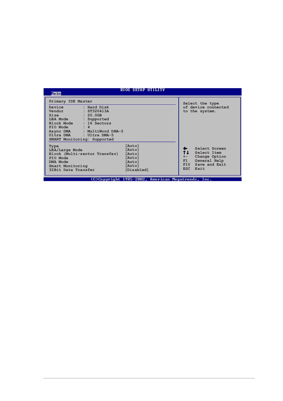 4 primary/secondary/third/fourth ide master/slave, Type [auto, Lba/large mode [auto | Block (multi-sector transfer) [auto, Pio mode [auto | Asus P4P8X SE User Manual | Page 49 / 78