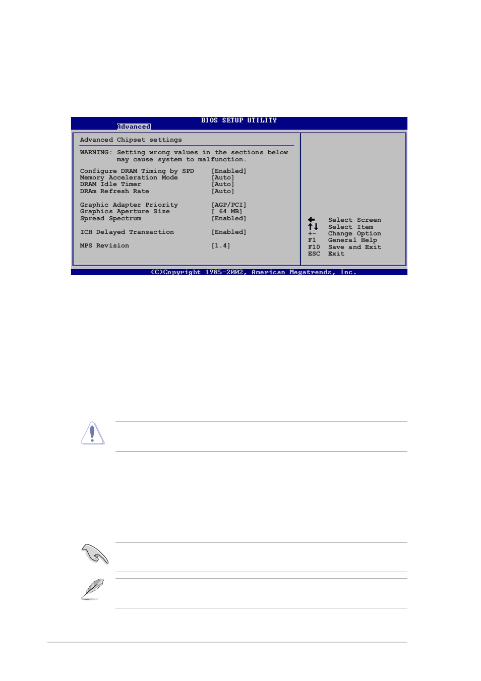 3 chipset, Configure dram timing by spd [enabled, Dram idle timer [auto | Dram refresh mode [auto, 18 chapter 2: bios information | Asus P4P8X SE User Manual | Page 56 / 78