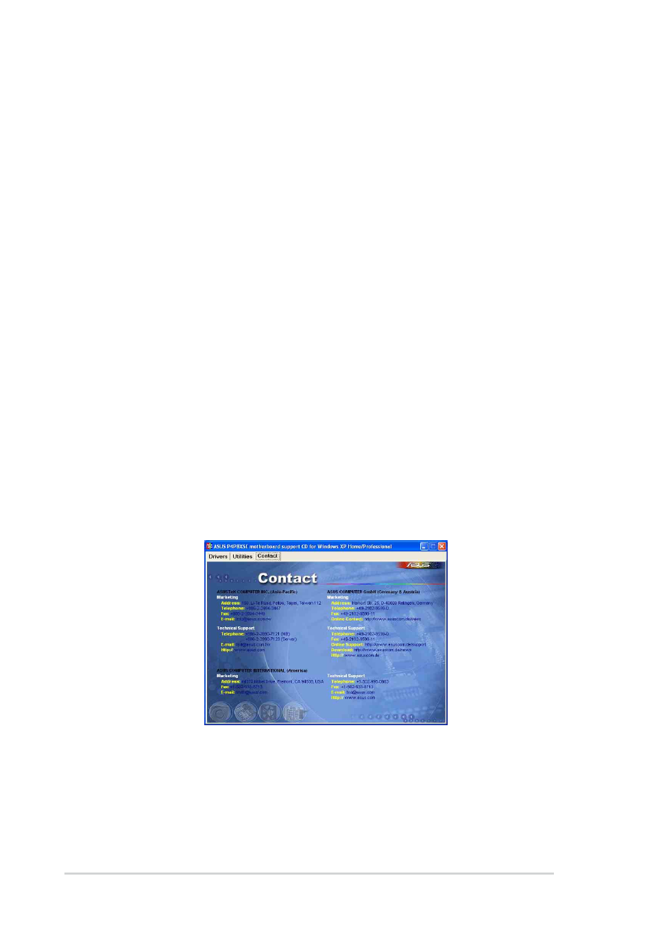 4 asus contact information | Asus P4P8X SE User Manual | Page 76 / 78