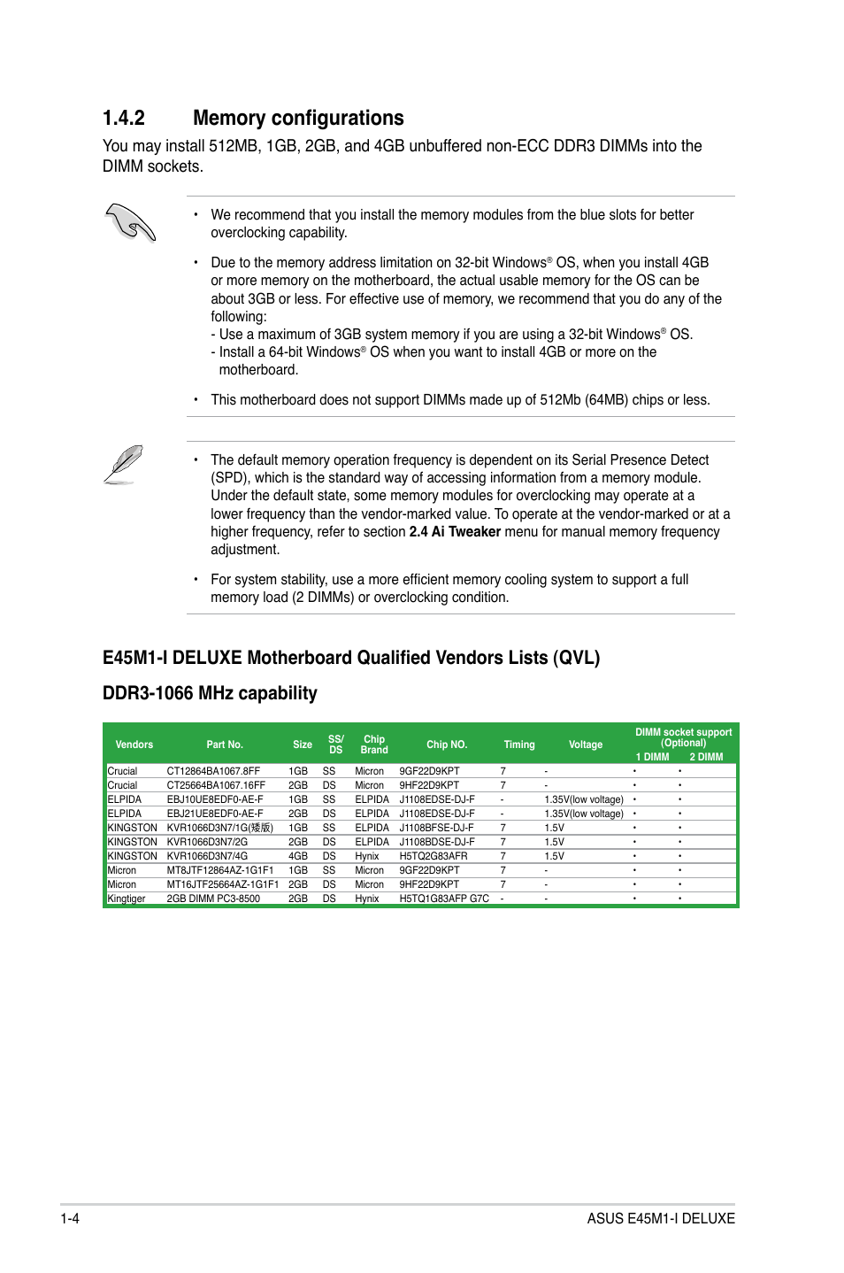 Os. - install a 64-bit windows | Asus E45M1-I DELUXE User Manual | Page 14 / 56