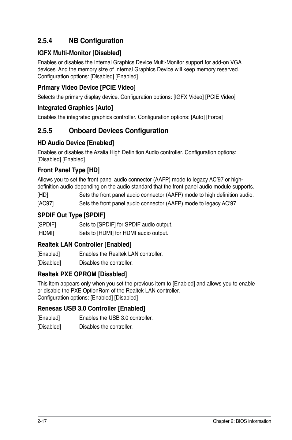 4 nb configuration, 5 onboard devices configuration | Asus E45M1-I DELUXE User Manual | Page 47 / 56