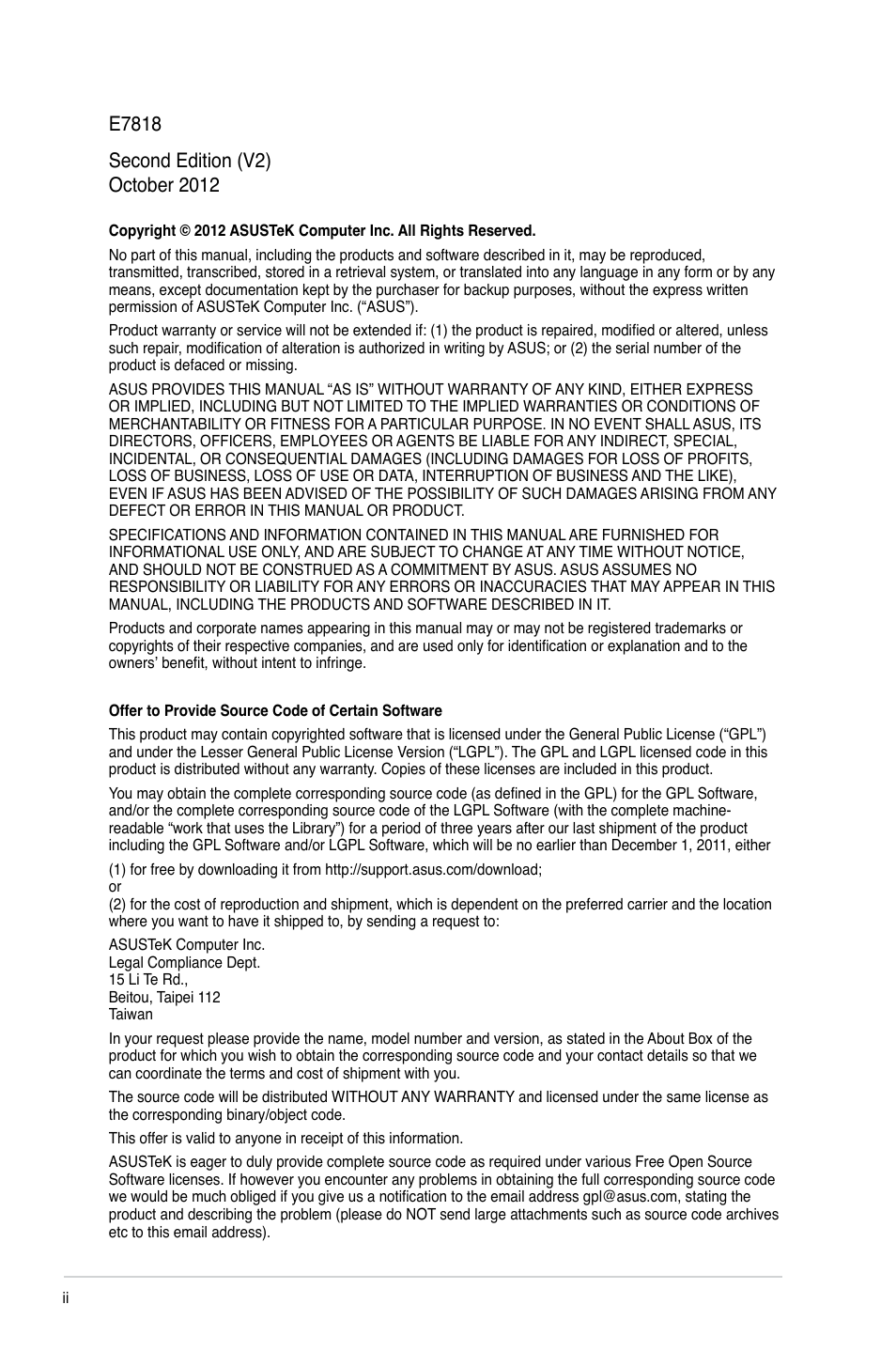Asus P8H61-M2/TPM/SI User Manual | Page 2 / 58