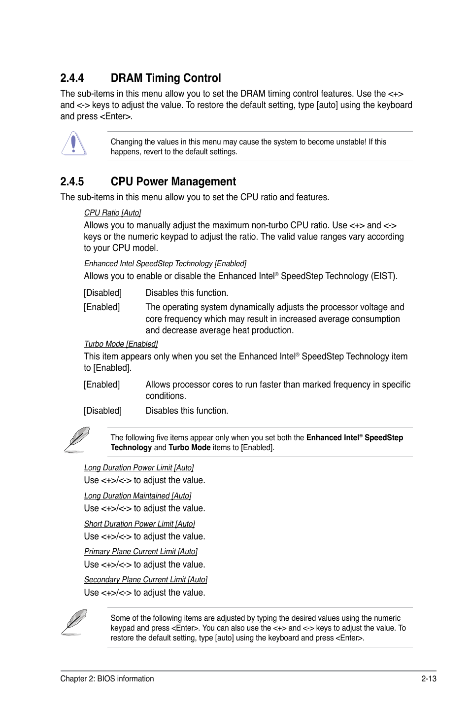 4 dram timing control, 5 cpu power management | Asus P8H61-M2/TPM/SI User Manual | Page 39 / 58