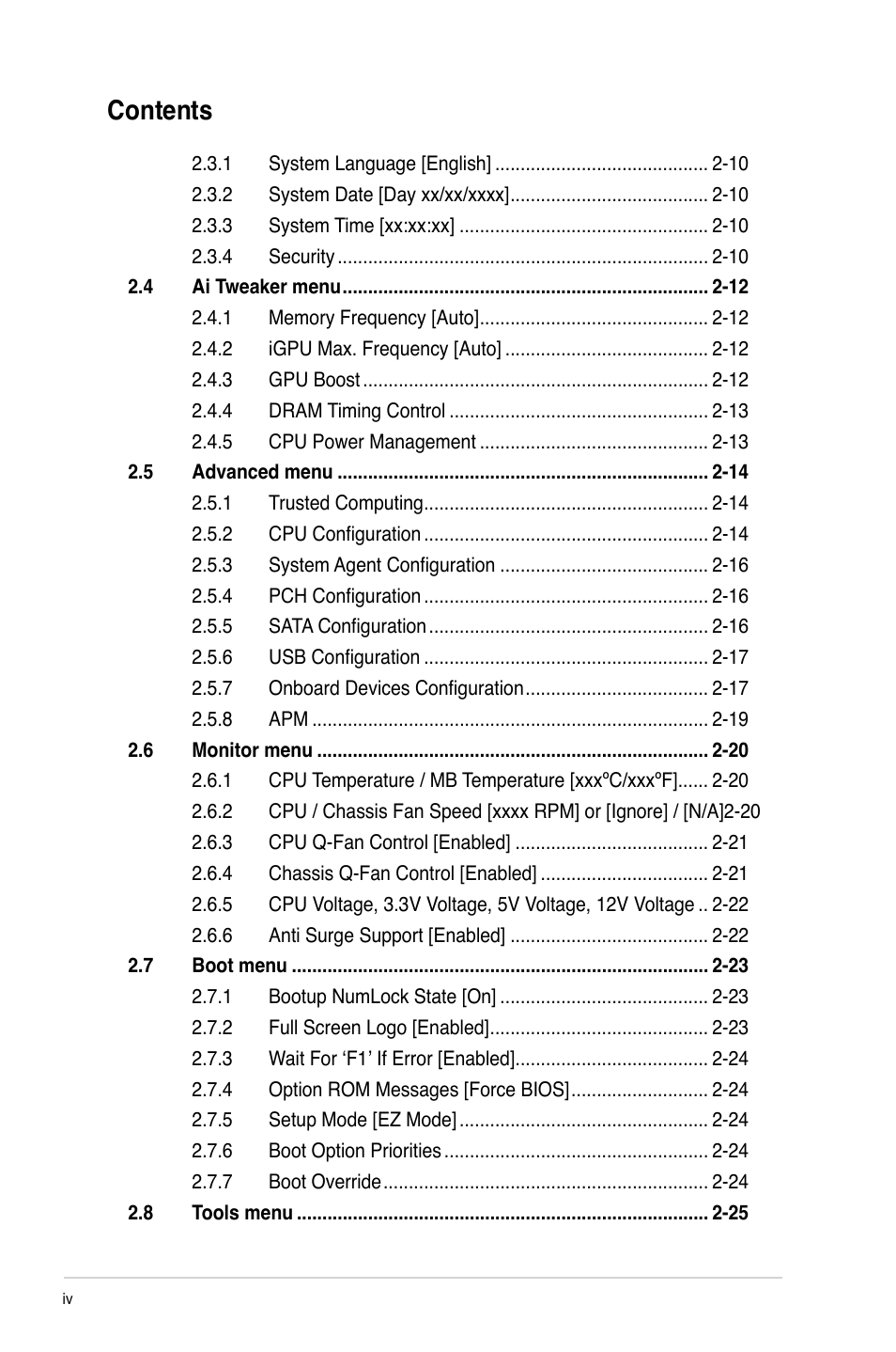 Asus P8H61-M2/TPM/SI User Manual | Page 4 / 58