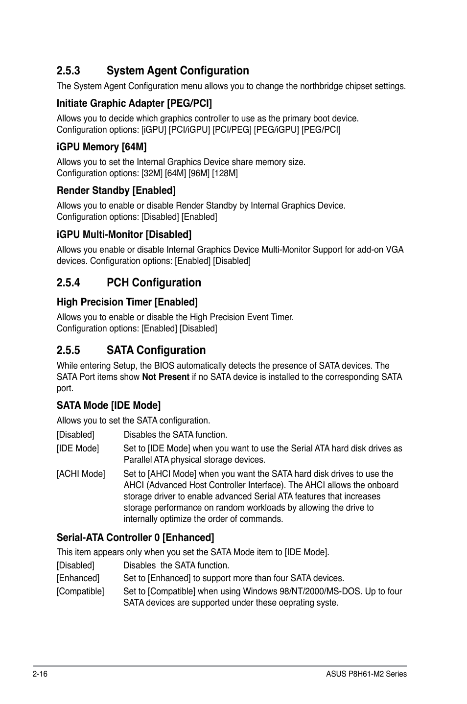 3 system agent configuration, 4 pch configuration, 5 sata configuration | Asus P8H61-M2/TPM/SI User Manual | Page 42 / 58