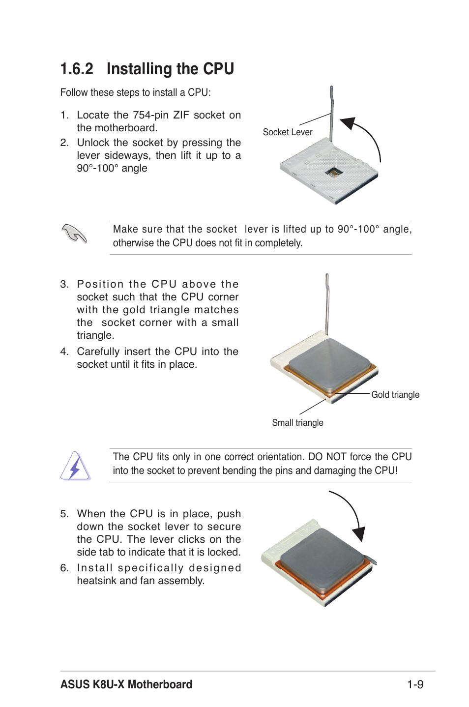 2 installing the cpu | Asus K8U-X User Manual | Page 19 / 80