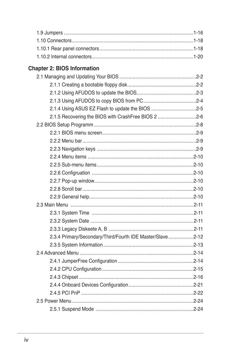 Asus K8U-X User Manual | Page 4 / 80