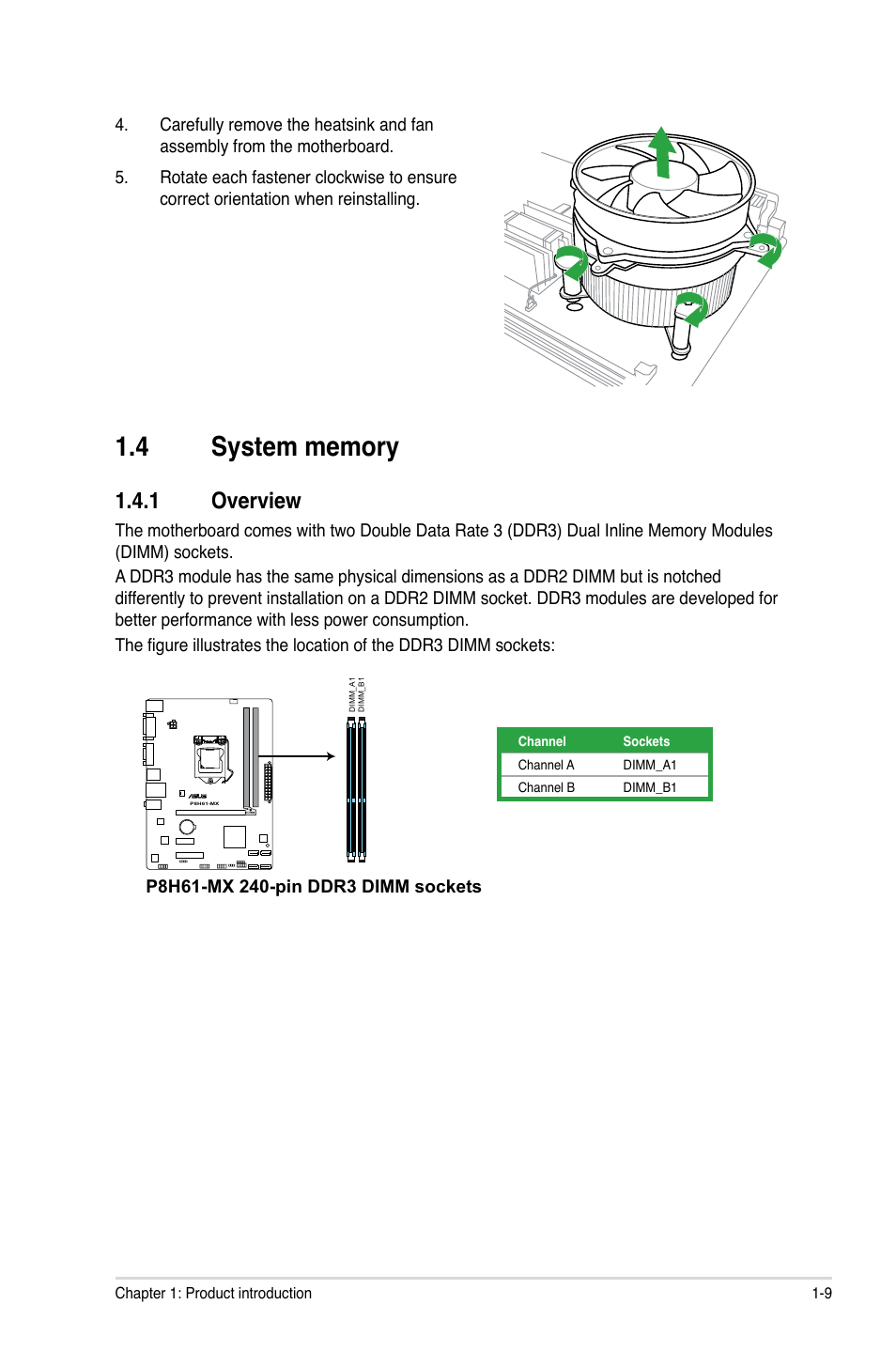 1 overview | Asus P8H61-MX User Manual | Page 19 / 60