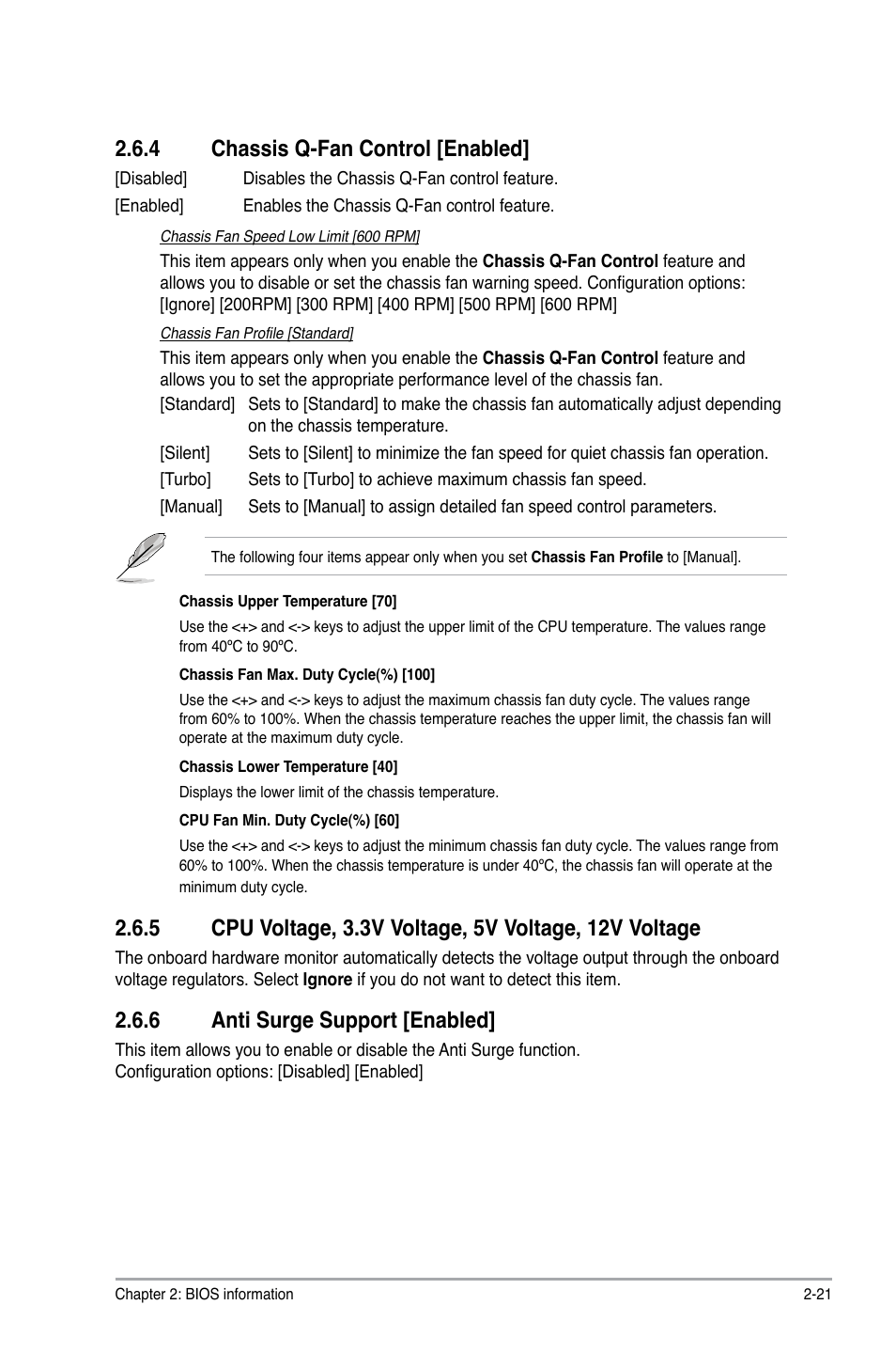 4 chassis q-fan control [enabled, 6 anti surge support [enabled | Asus P8H61-MX User Manual | Page 53 / 60