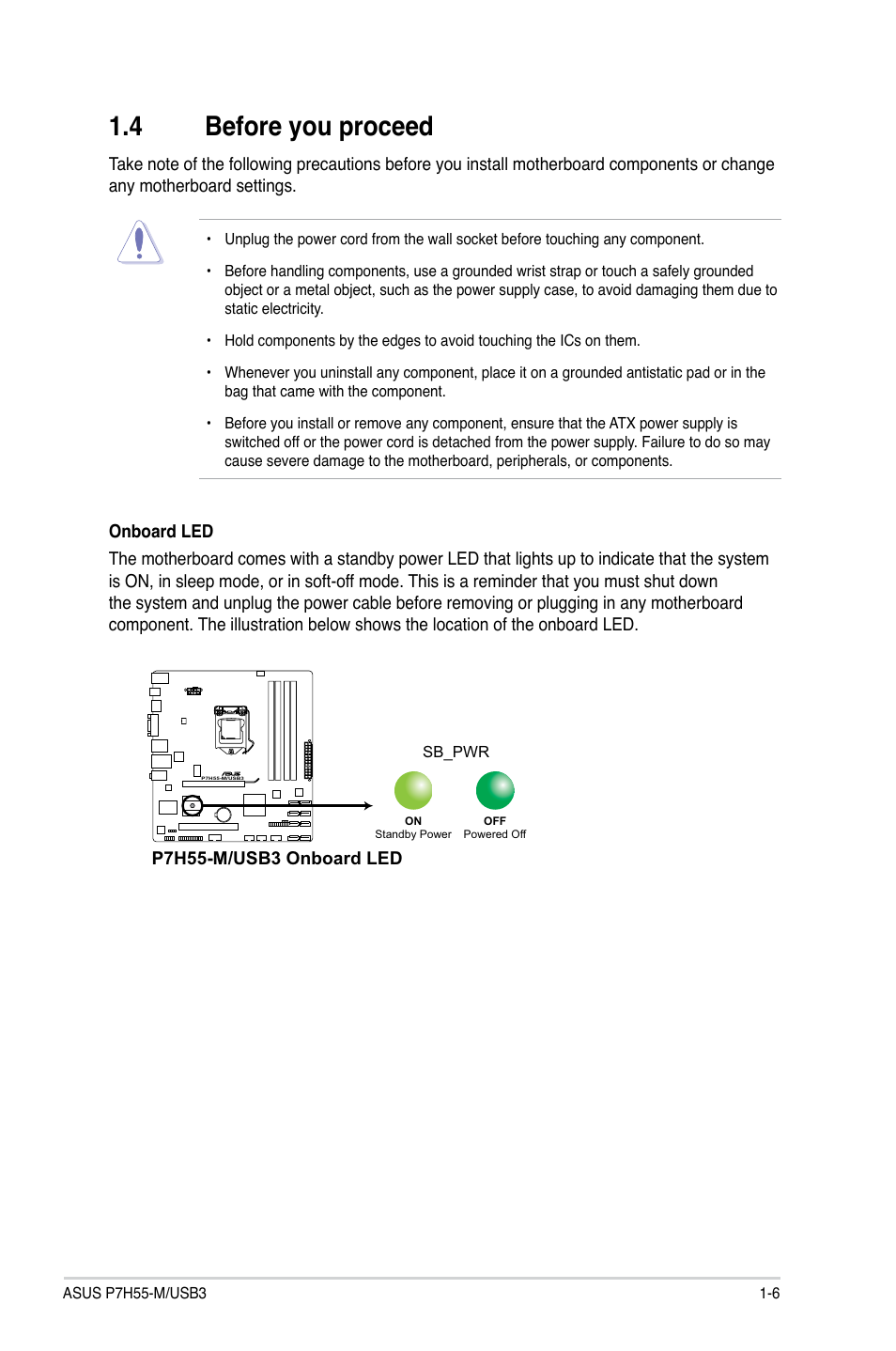 4 before you proceed, Before you proceed -6 | Asus P7H55-M/USB3 User Manual | Page 19 / 78