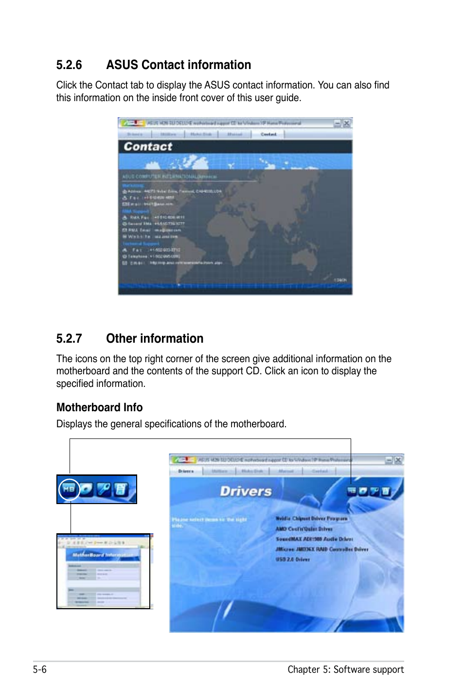 6 asus contact information, 7 other information | Asus M2N-SLI Deluxe User Manual | Page 120 / 164