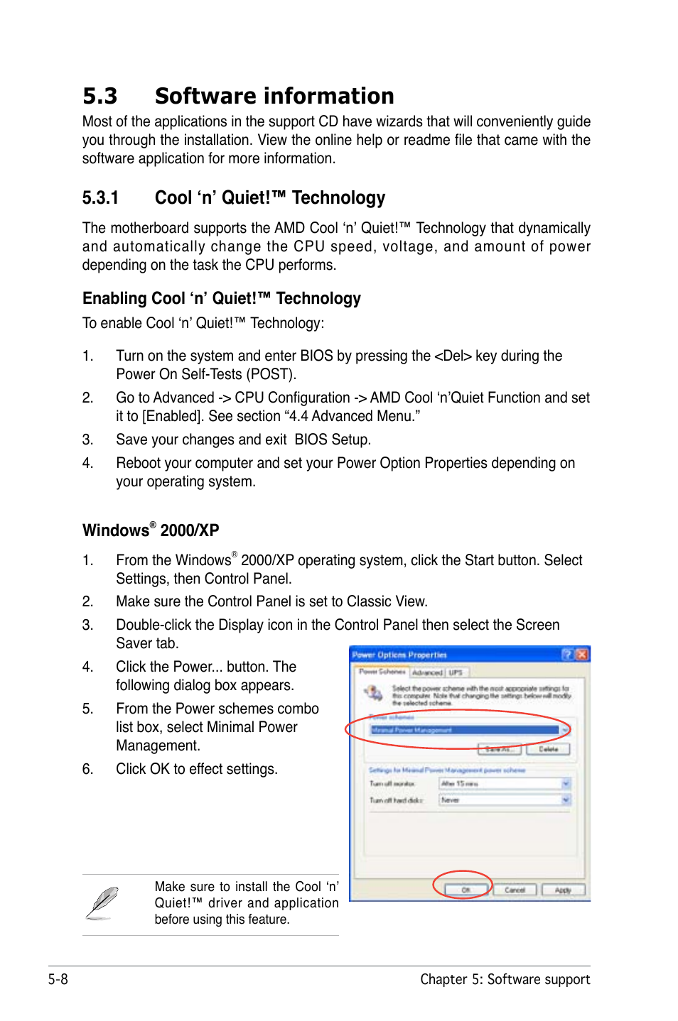 3 software information, 1 cool ‘n’ quiet!™ technology | Asus M2N-SLI Deluxe User Manual | Page 122 / 164