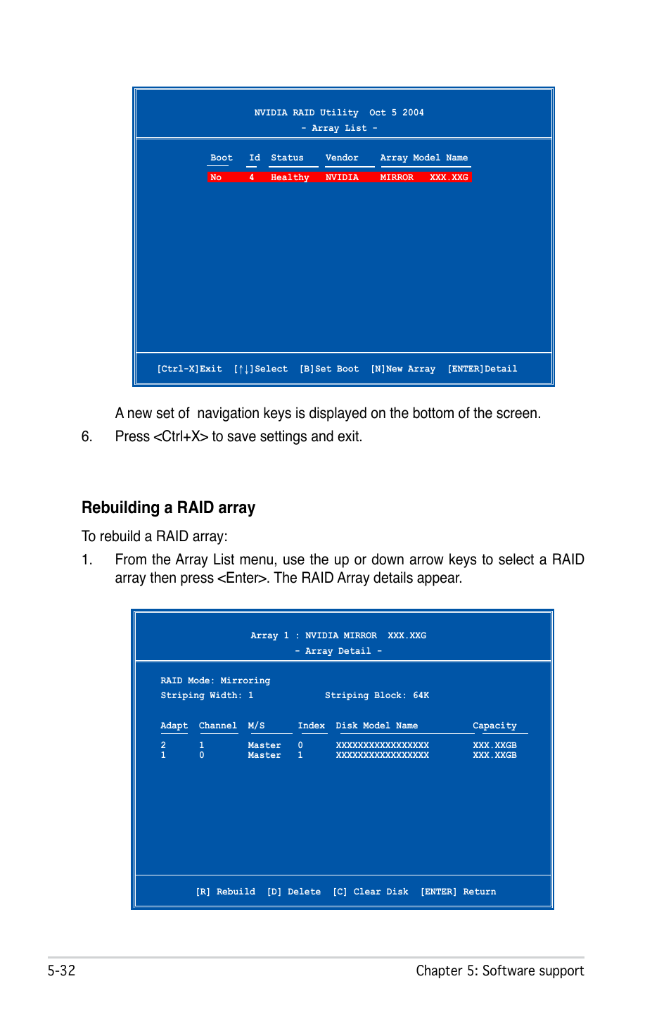 Rebuilding a raid array | Asus M2N-SLI Deluxe User Manual | Page 146 / 164