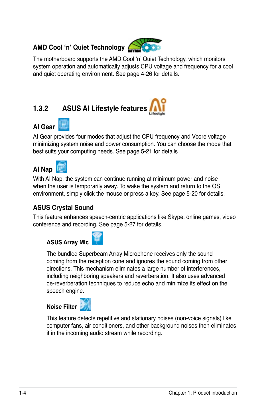 2 asus ai lifestyle features | Asus M2N-SLI Deluxe User Manual | Page 20 / 164