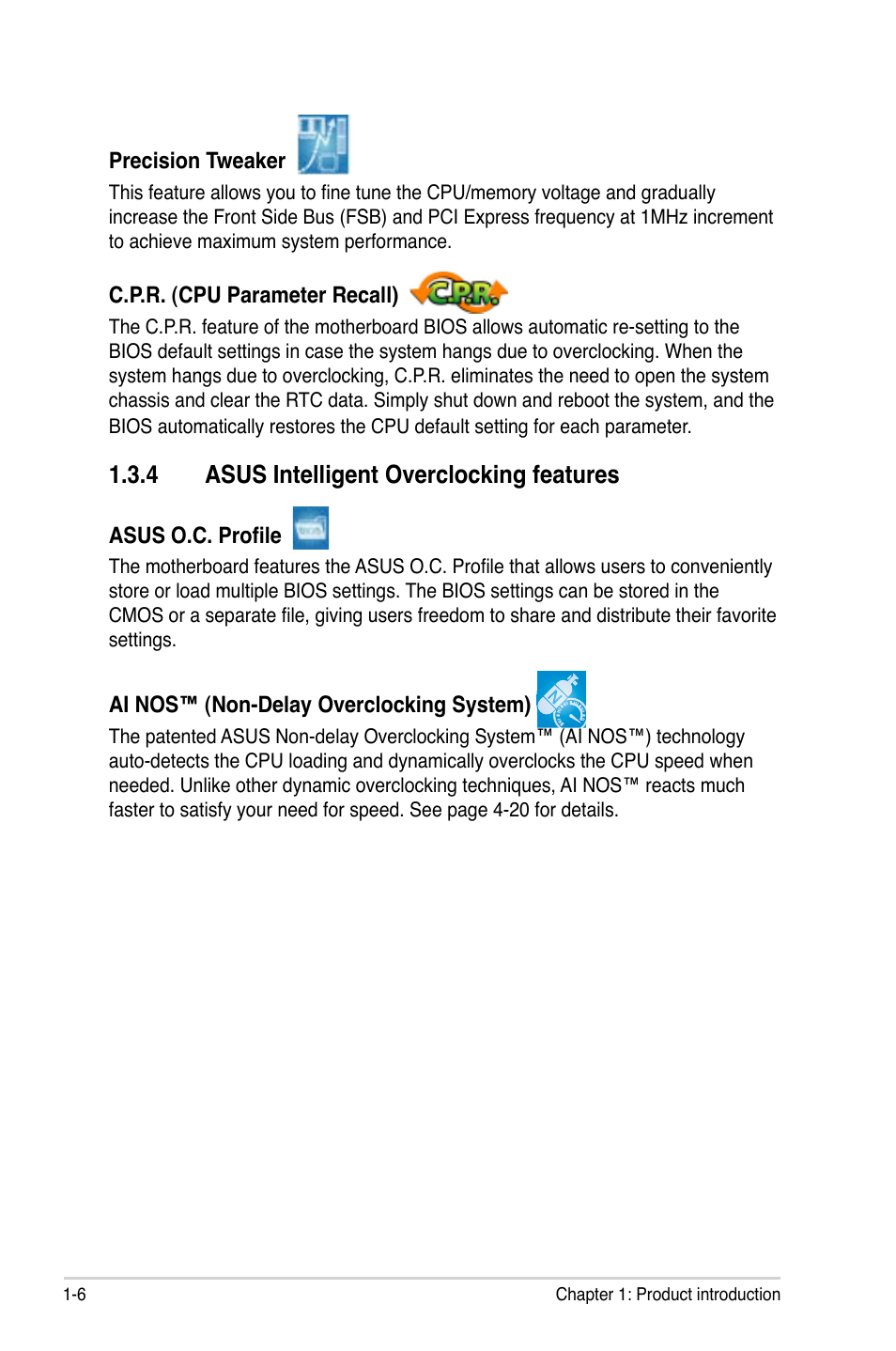 4 asus intelligent overclocking features | Asus M2N-SLI Deluxe User Manual | Page 22 / 164