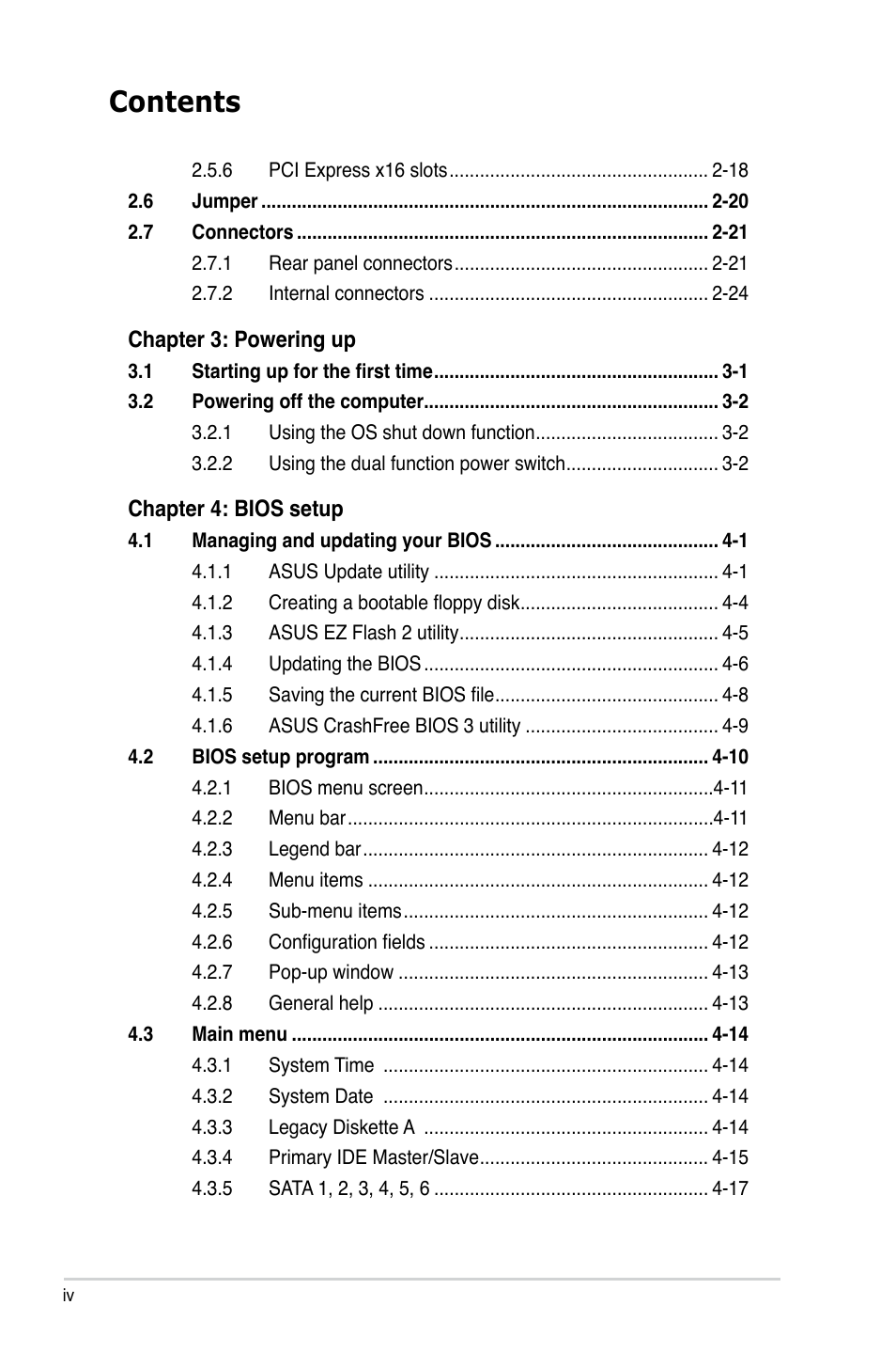 Asus M2N-SLI Deluxe User Manual | Page 4 / 164