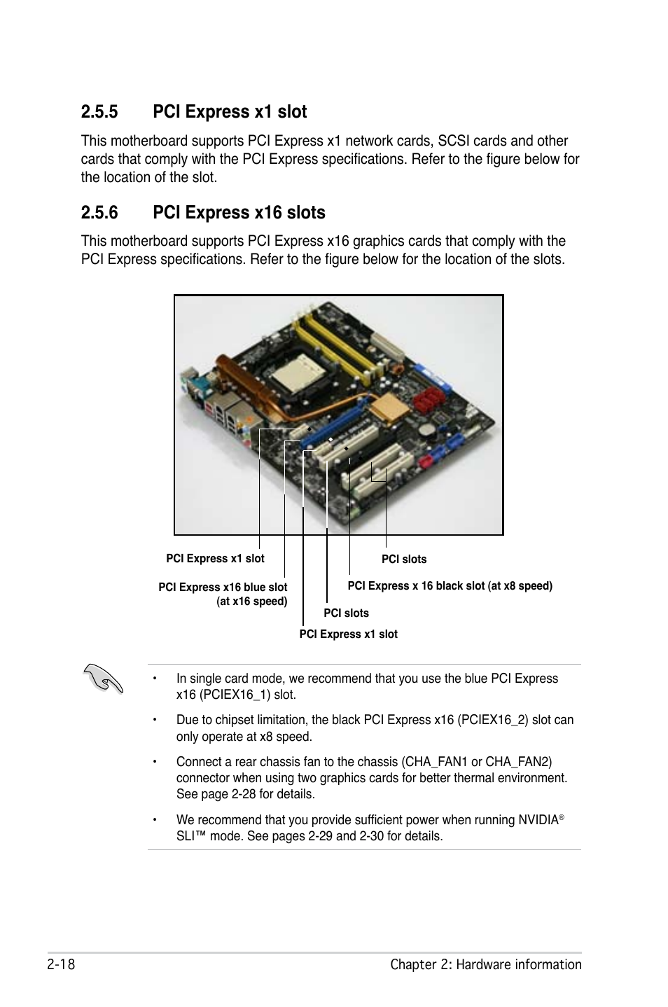 5 pci express x1 slot, 6 pci express x16 slots | Asus M2N-SLI Deluxe User Manual | Page 42 / 164