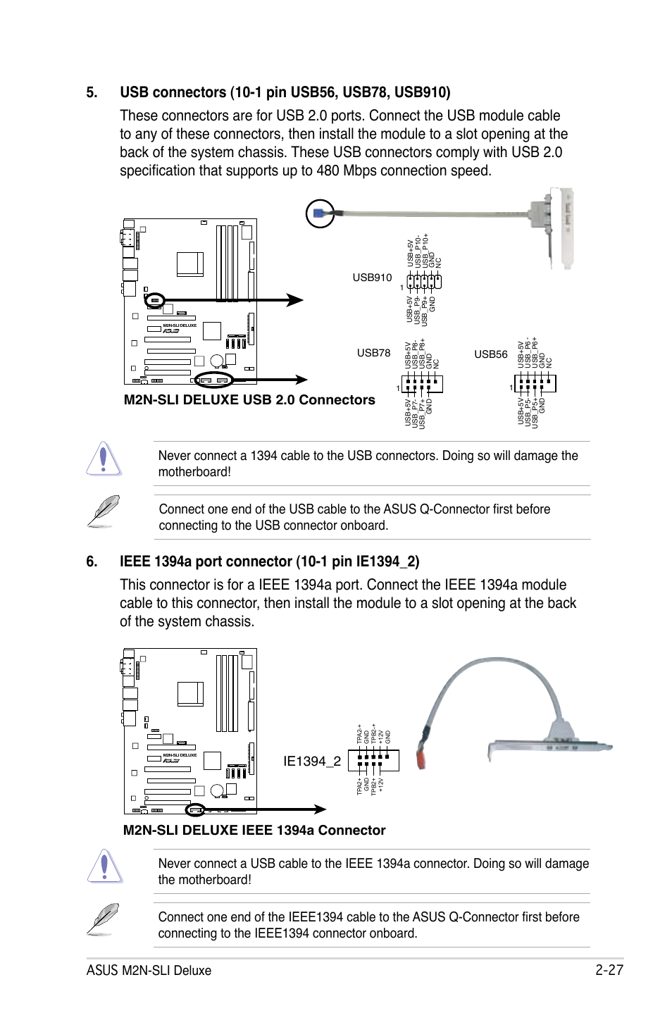 Asus m2n-sli deluxe 2-2, Usb78, Usb56 | Usb910 | Asus M2N-SLI Deluxe User Manual | Page 51 / 164