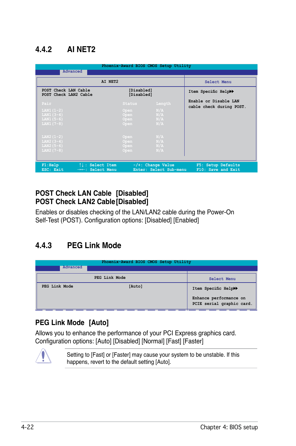 2 ai net2, 3 peg link mode, Peg link mode [auto | Asus M2N-SLI Deluxe User Manual | Page 86 / 164