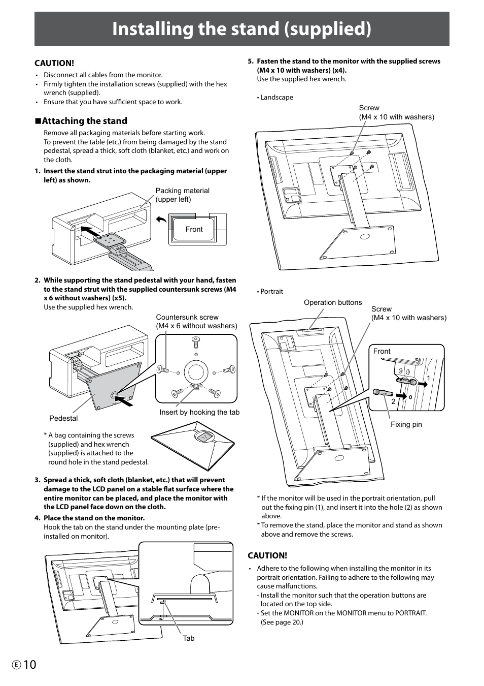 Installing the stand (supplied), N attaching the stand | Asus PQ321Q User Manual | Page 10 / 38