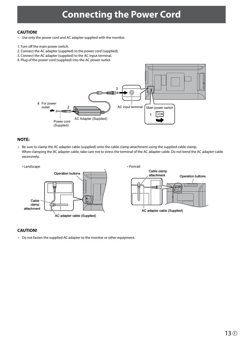 Connecting the power cord | Asus PQ321Q User Manual | Page 13 / 38