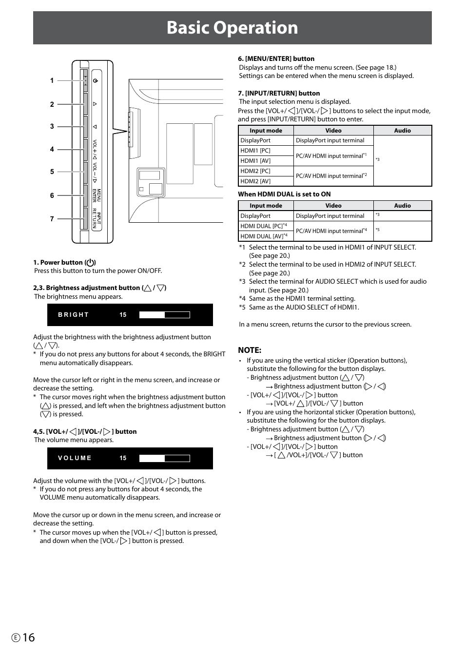 Basic operation | Asus PQ321Q User Manual | Page 16 / 38