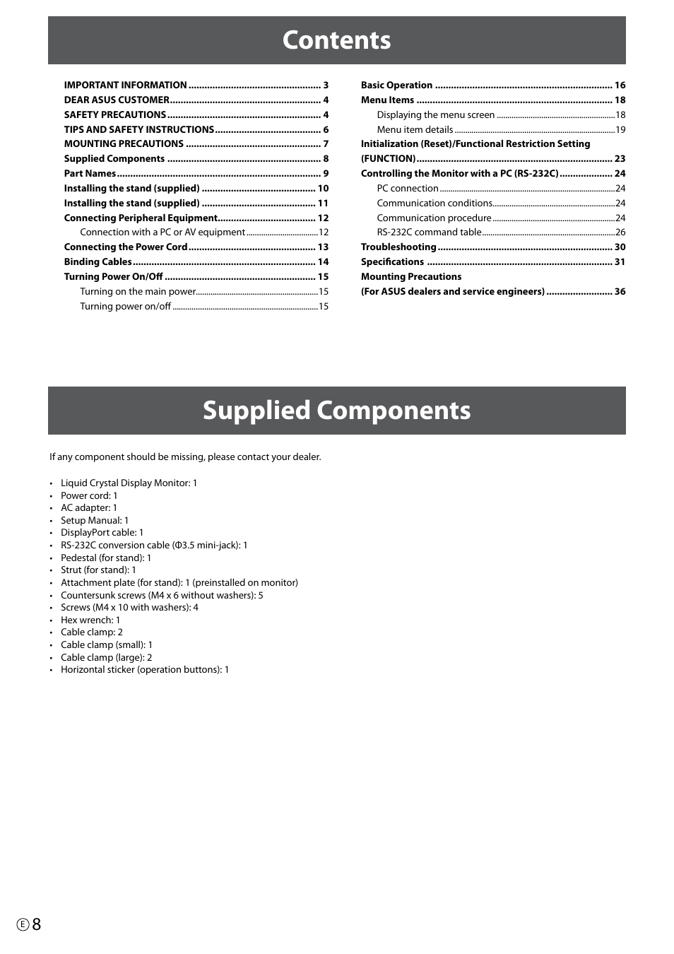 Asus PQ321Q User Manual | Page 8 / 38