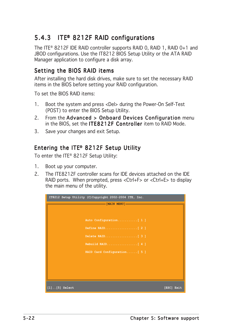 3 ite ite ite ite ite, 8212f raid configurations | Asus P5GDC-V Deluxe User Manual | Page 130 / 136