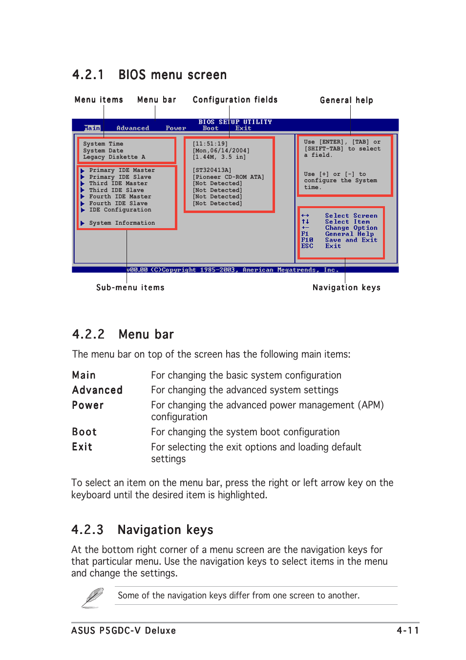 2 menu bar menu bar menu bar menu bar menu bar | Asus P5GDC-V Deluxe User Manual | Page 75 / 136