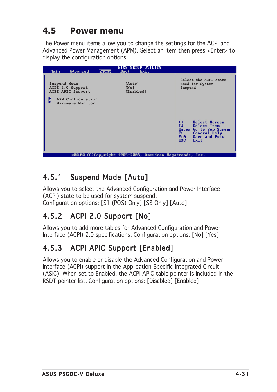 5 power menu | Asus P5GDC-V Deluxe User Manual | Page 95 / 136