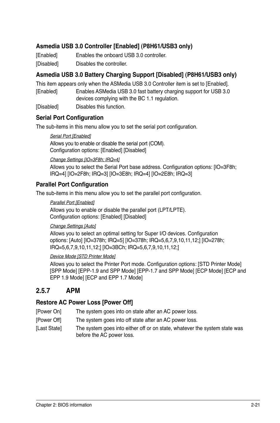 7 apm, Apm -21 | Asus P8H61/USB3 User Manual | Page 61 / 73