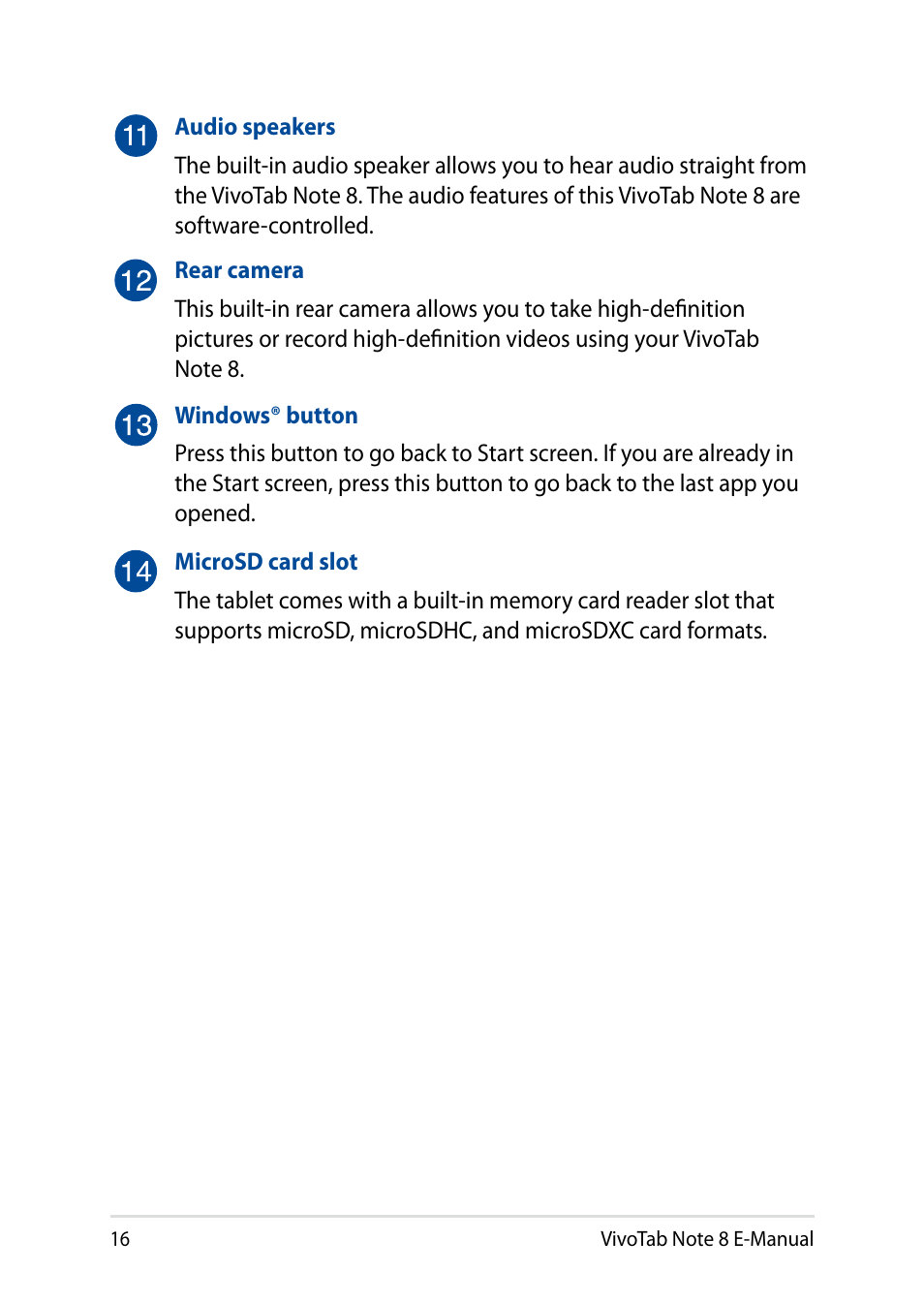 Asus R80TA User Manual | Page 16 / 76