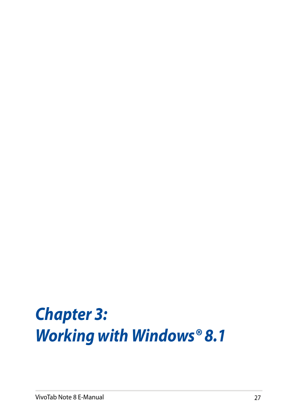 Chapter 3: working with windows® 8.1 | Asus R80TA User Manual | Page 27 / 76